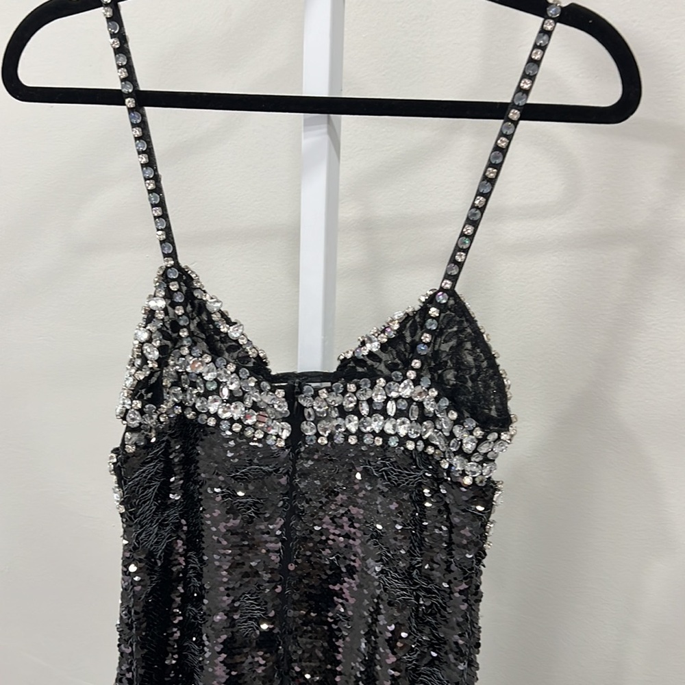 PATBO Hand Beaded Sequin Gown in Black - Picture 5 of 15